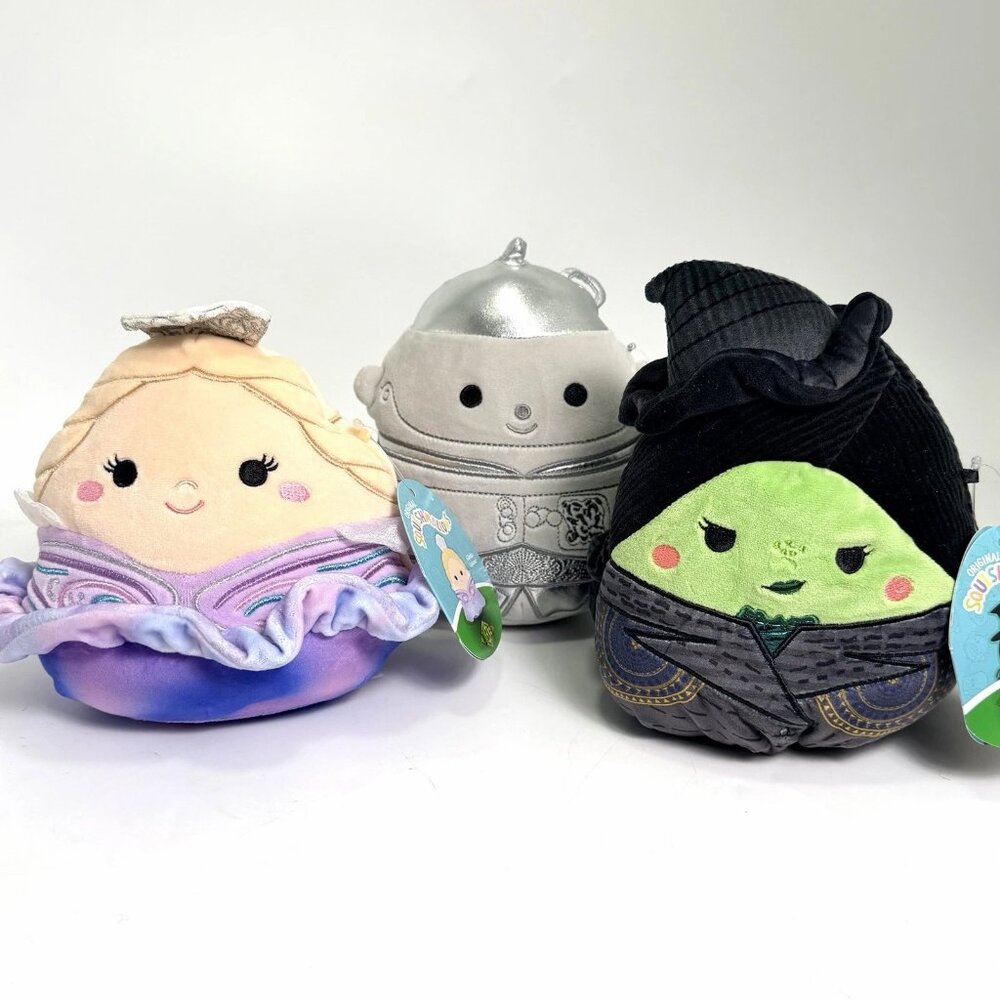 Original Squishmallows Lot Wicked Bundle Glinda, Elphaba, Tin Man Scarecrow